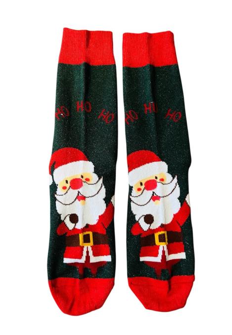 Sosete de Craciun Barbatesti 3/set,Imprimeu mos craciun,Engros